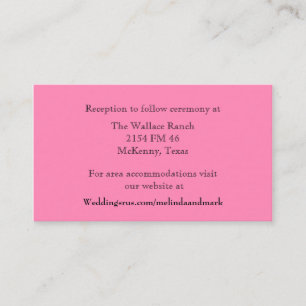 Pink Wedding Card Begleitkarte