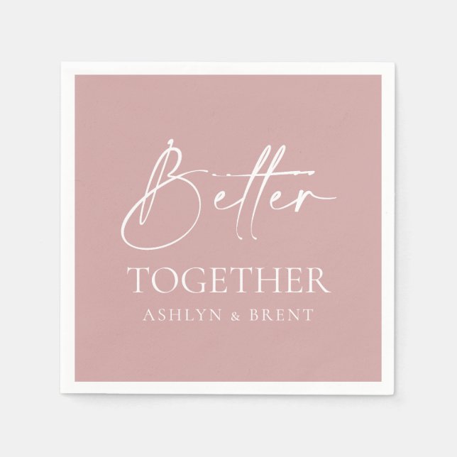 Pink Wedding Cocktail Napkins Serviette (Vorderseite)