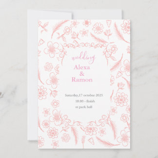 pink wedding einladung