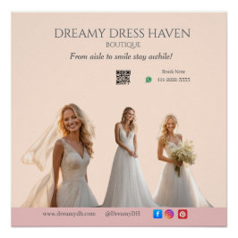 Pink Wedding Elegant Brides Love Romance Bride-to- Poster