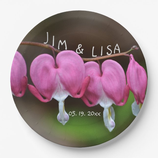 Pink Wedding Hearts Pappteller (Vorderseite)