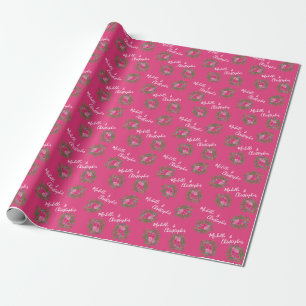Pink Wedding Modern Floral Geschenkpapier