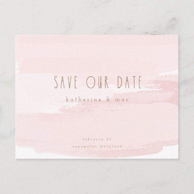 Pink Wedding Postcard Rette unser Datum Postkarte (Vorderseite)