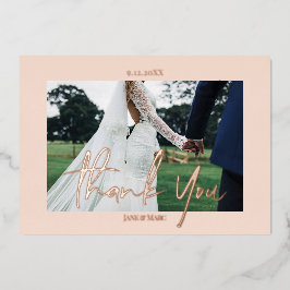 Pink Wedding Real Foil 2 Fotos Danke Karten