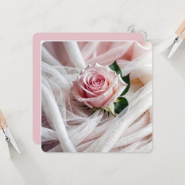 Pink Wedding Rose Vow Erneuerung Einladung (Vorderseite/Rückseite Beispiel)