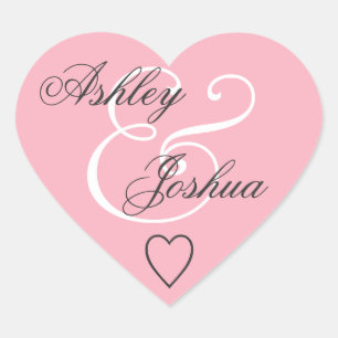 Pink Wedding Umschlag Aufkleber Bride and Groom V0