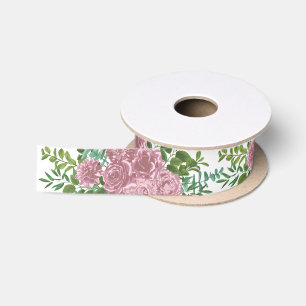 Pink Wedel Pastel Vintag Light Floral Rose Satinband
