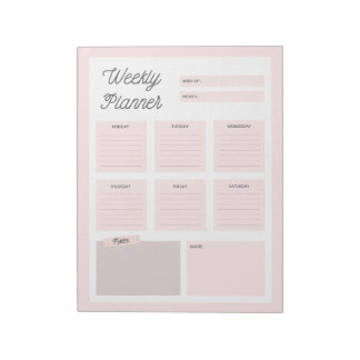 Pink Weekekly Planner Notepad Notizblock