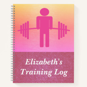 Pink Weightlift Barbell Workout Gym Log Notizbuch
