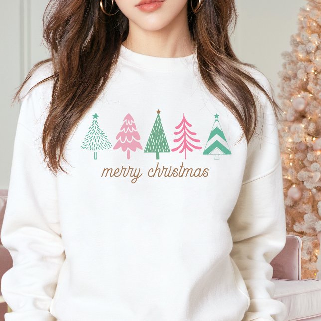 PINK WEIHNACHTEN Boho Weihnachtsbaum Frohe Weihnac Sweatshirt (Von Creator hochgeladen)