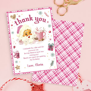 Pink Weihnachten Geburtstag Danke Karte