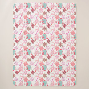 Pink Weihnachts-Ornament Muster 02 Sherpadecke