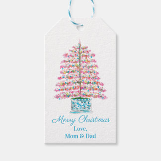 Pink Weihnachtsbaum Geschenke Tags Chinoiserie Geschenkanhänger