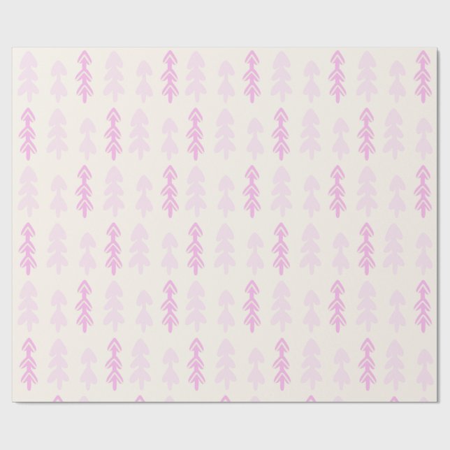 Pink Weihnachtsbaum Wrapping Paper Geschenkpapier (Flach)