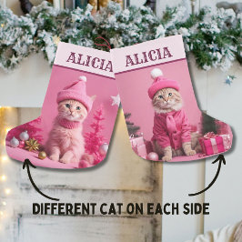 Pink Weihnachtsgeschenk Niedlich Katzenklammer Kleiner Weihnachtsstrumpf