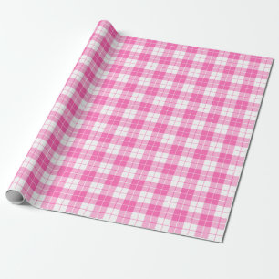 Pink-weiß Kariertes Musterpapier Geschenkpapier