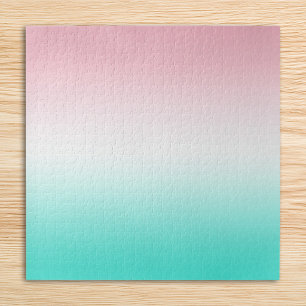 Pink Weiß und Türkisverlauf Puzzle