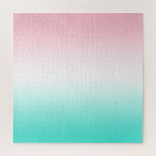 Pink Weiß und Türkisverlauf Puzzle