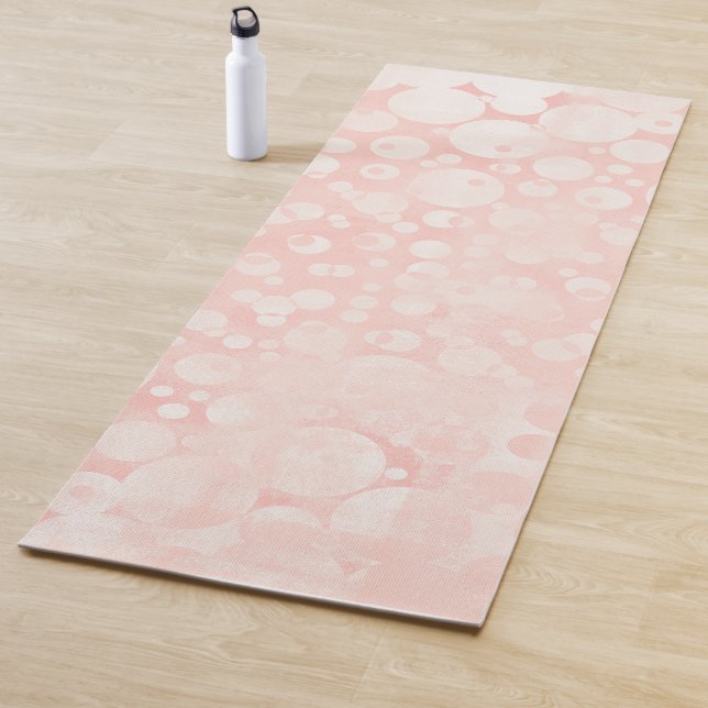 Pink-weiße Blasen Polka Punkte Yoga Mat Yogamatte (Beispiel)