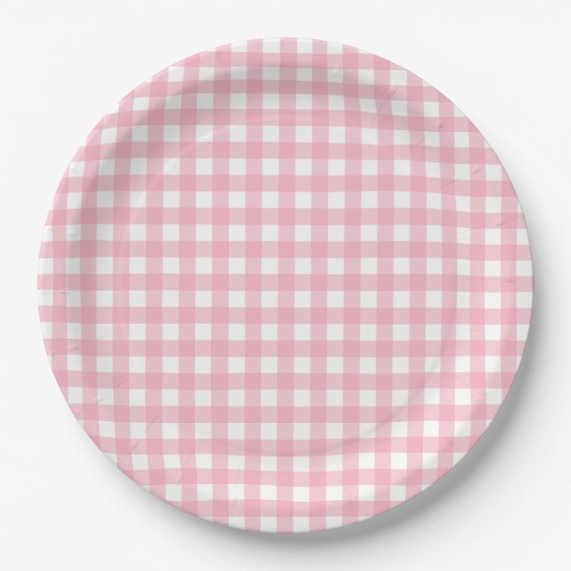 Pink-weiße Karton-Teller für Musterpapiere Pappteller (Vorderseite)