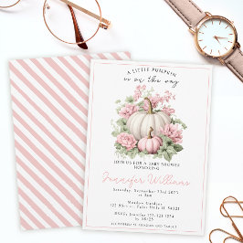 Pink-weiße Kürbismädchendusche Einladung