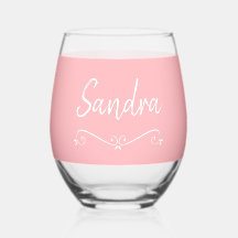 Pink Weiße Name Geburtstag 4Sandra Trinkset