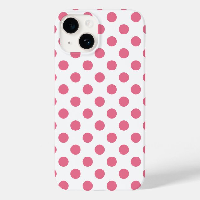 Pink-weiße Polka-Punkte Case-Mate iPhone Hülle (Rückseite)