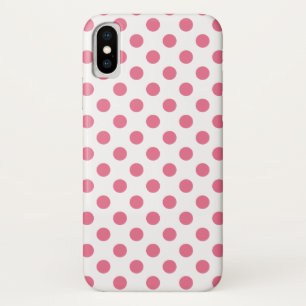 Pink-weiße Polka-Punkte iPhone X Hülle