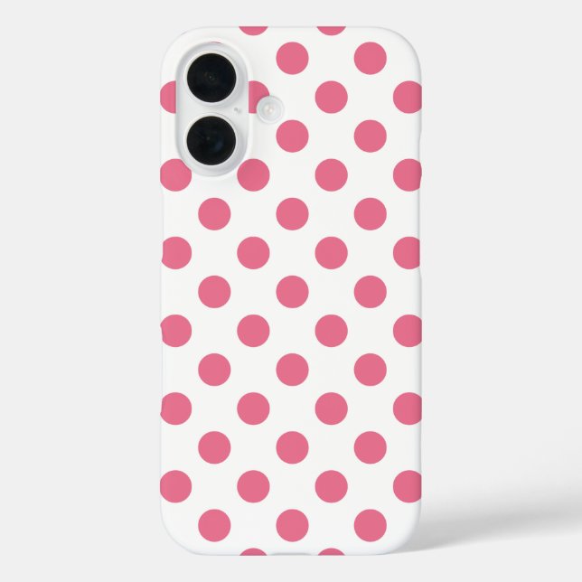 Pink-weiße Polka-Punkte Case-Mate iPhone Hülle (Rückseite)