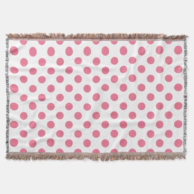 Pink-weiße Polka-Punkte Decke (Vorderseite)