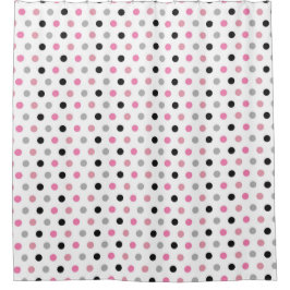 Pink-weiße Polka-Punkte für Mädchen und Niedliche Duschvorhang
