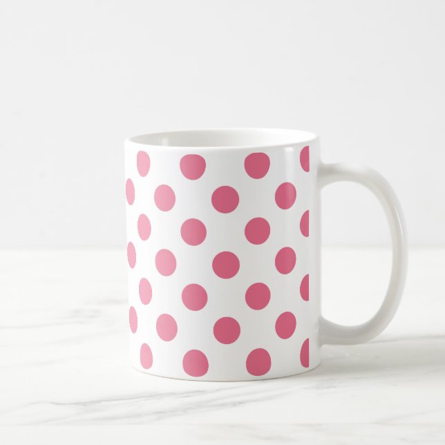 Pink-weiße Polka-Punkte Kaffeetasse (Rechts)