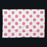 Pink-weiße Polka-Punkte Küchentuch<br><div class="desc">Pink-weiße Polka-Punkte</div>