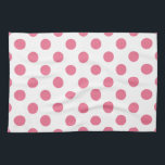 Pink-weiße Polka-Punkte Küchentuch<br><div class="desc">Pink-weiße Polka-Punkte</div>