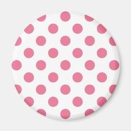 Pink-weiße Polka-Punkte Magnet