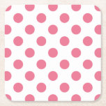 Pink-weiße Polka-Punkte Rechteckiger Pappuntersetzer<br><div class="desc">Pink-weiße Polka-Punkte</div>