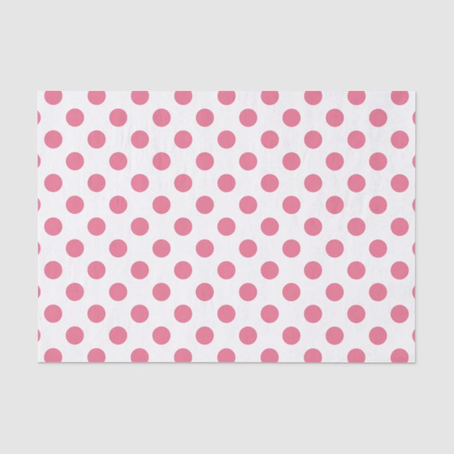 Pink-weiße Polka-Punkte Seidenpapier (Vorderseite)