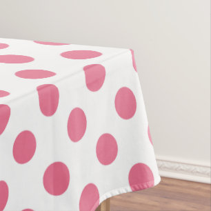 Pink-weiße Polka-Punkte Tischdecke