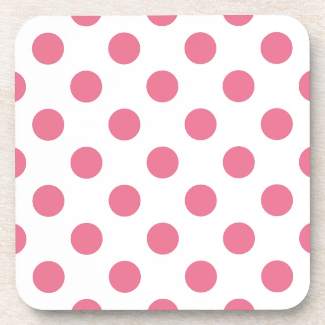 Pink-weiße Polka-Punkte Untersetzer (Vorderseite)