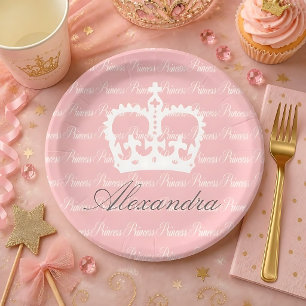 Pink-weiße Prinzessin Pappteller