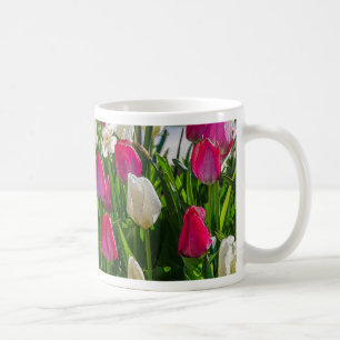 Pink-weiße Tulpen Painterly Coffee Tasse