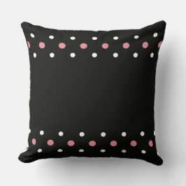 Pink-weiße und schwarze Polka-Punkte Kissen