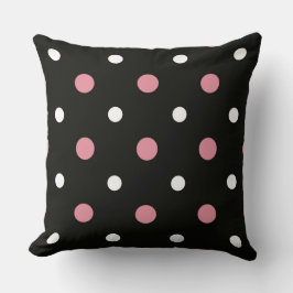 Pink-weiße und schwarze Polka-Punkte Kissen