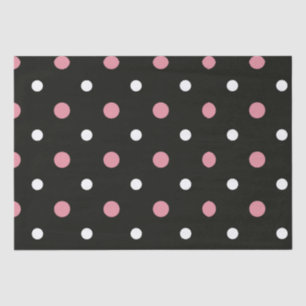 Pink-weiße und schwarze Polka-Punkte Seidenpapier