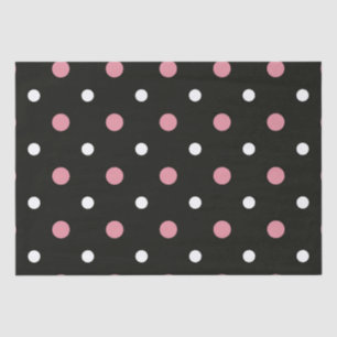 Pink-weiße und schwarze Polka-Punkte Seidenpapier