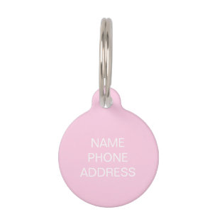 Pink, weißer Hund, Haustiername anpassen, personal Haustiermarke