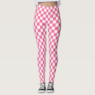 Pink-weißes Muster eines karierten Karos Leggings