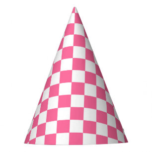 Pink-weißes Muster eines karierten Karos Partyhütchen