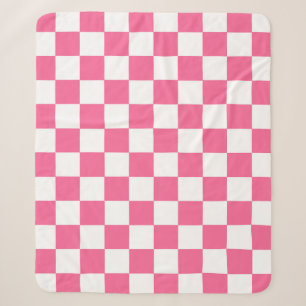 Pink-weißes Muster eines karierten Karos Sherpadecke