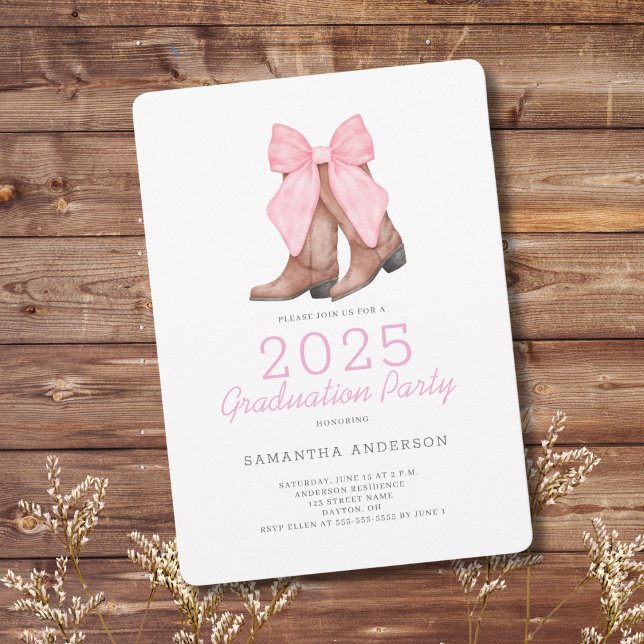 Pink Western 2025 Graduation Party Einladung (Von Creator hochgeladen)